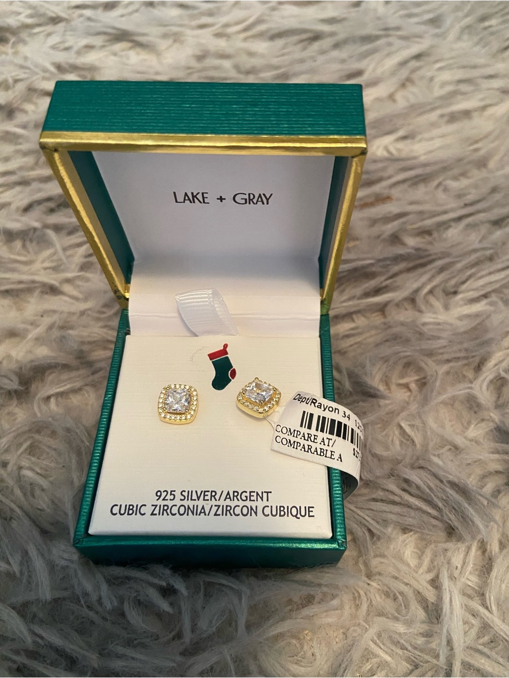 Lake + Gray Gold-Tone Cubic Zirconia Stud Earrings - Gold
